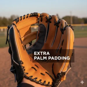 Focus on the extra palm padding for protection, a key feature in the best youth catchers glove.