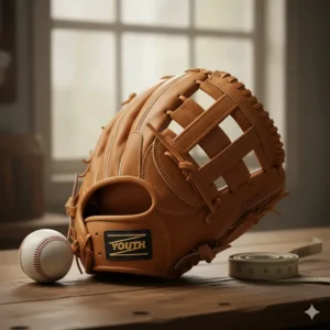 An affordable, smaller youth first base glove designed for young players starting in the field.