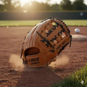 Detailed illustration of an 11.75 inch baseball glove with an I-Web design, ideal for quick transfer and middle infield players like shortstops and second basemen.