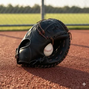 Professional-grade fastpitch softball catcher's mitt, heavily padded for protection and shock absorption behind the plate.