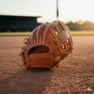 Back view of the high-performance Heart of the Hide baseball glove with a conventional closed back.