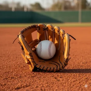 Close-up of an infield fastpitch softball glove featuring a shallow pocket and an I-web design for quick ball transfer.