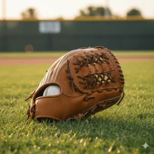 Long, 12.5-inch left handed youth baseball glove with a basket web for maximum reach in the outfield.