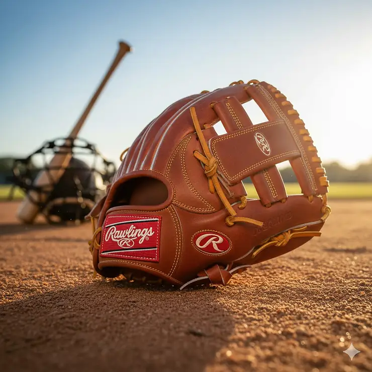 Rawlings Heart of the Hide baseball glove, a premium leather infield model with a deep pocket, ready for game use. heart of the hide baseball gloves