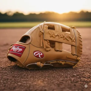 View of the deep, formed pocket and palm area of the Heart of the Hide baseball glove, showing its high-quality leather.
