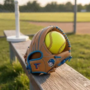 Soft, lightweight left handed youth baseball glove designed specifically for T-ball and beginner players.