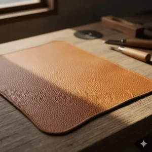 Texture and color of Wagyu leather, a premium material often used in authentic Japanese baseball gloves.