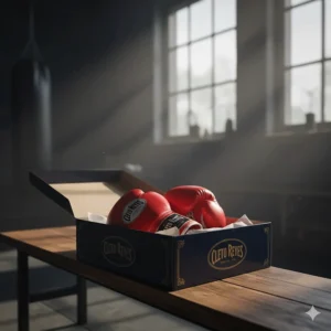 A brand new pair of Cleto Reyes gloves resting in the official packaging and retail box.