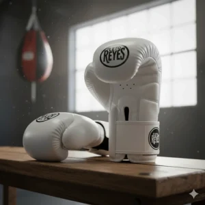 A pair of 16-ounce Cleto Reyes training gloves in white, providing superior hand protection for sparring sessions.