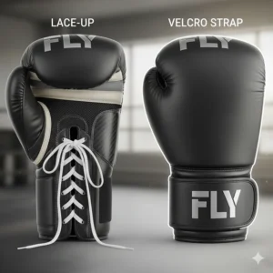 Infographic displaying the available weight options for Fly boxing gloves, ranging from 10oz for bag work to 16oz for sparring.