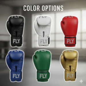Image contrasting the compact design of Fly Superlace training gloves with the heavier, more protective padding of their Superspar sparring boxing gloves.