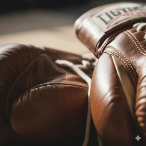 High-quality texture of genuine cowhide leather used in the construction of professional boxing gloves, emphasizing durability.