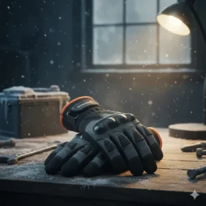 Insulated thermal mechanic gloves designed for working on vehicles in cold weather conditions.