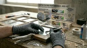 Using ANSI A3 cut resistant gloves for light glass handling and window repair applications.