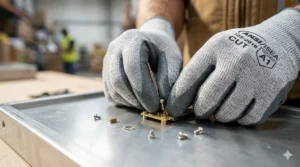 ANSI A1 cut resistant gloves providing high dexterity for precise small parts assembly and electronics work.