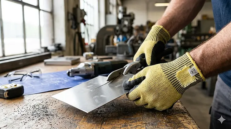 High-performance Kevlar cut resistant gloves used for industrial hand protection.