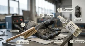 Tips for cleaning and extending the lifespan of leather plasma cutting gloves.