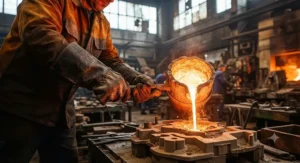 Durable foundry heat resistant gloves engineered to resist direct contact with molten metal and sparks.