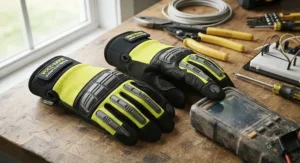Top-rated budget-friendly electrician work gloves under $50 showcasing touchscreen compatibility.